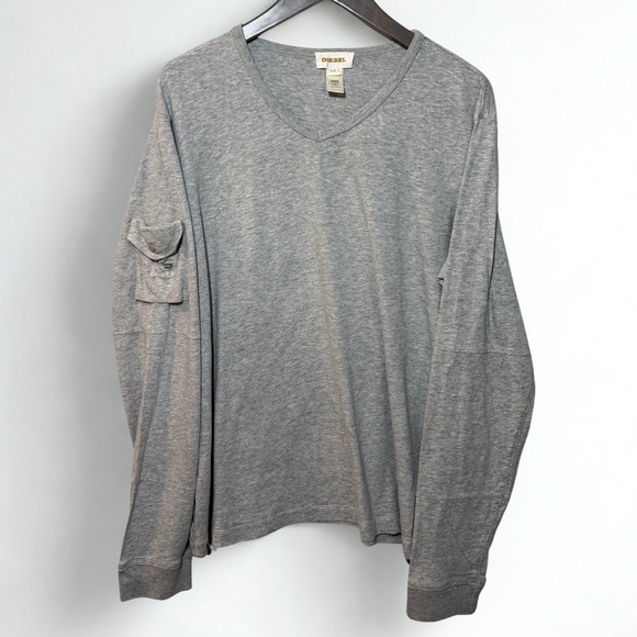 Diesel Tops - Diesel Gray V-Neck Shirt